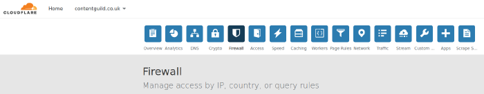 cloudflare-firewall.png Cloudflare control panel for Firewall settings